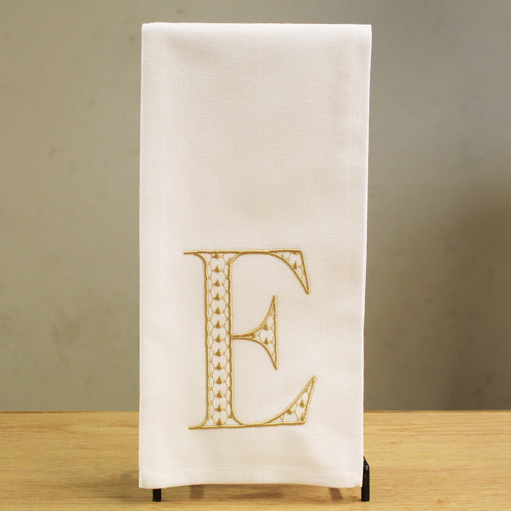 Gold Initial Hand Towel - TheMississippiGiftCompany.com