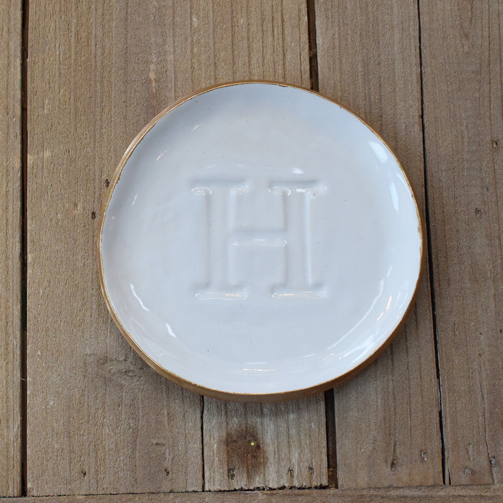 Large Initial Ring Dish - TheMississippiGiftCompany.com