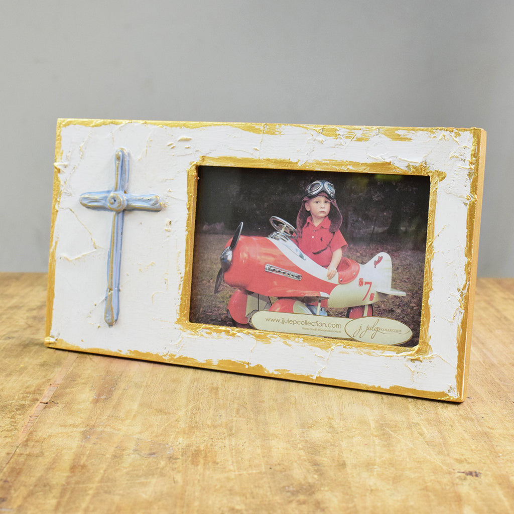 4x6 Cross Frame Blue - TheMississippiGiftCompany.com