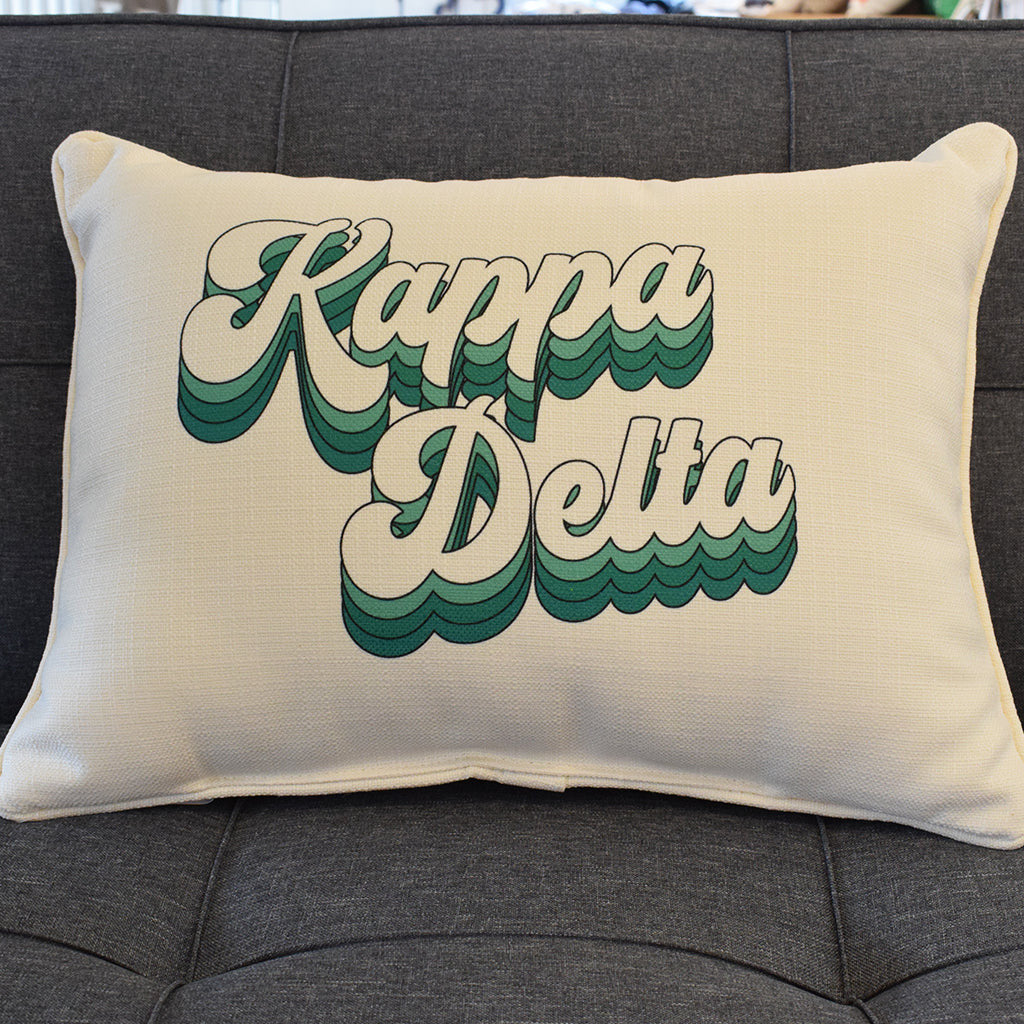 Kappa Delta Groovy Rectangle Pillow - TheMississippiGiftCompany.com