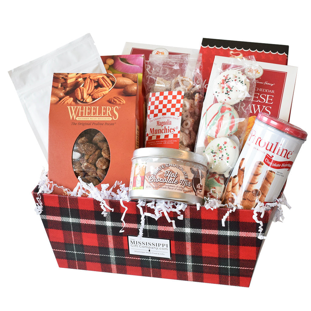 Large Christmas Plaid Gift Box - TheMississippiGiftCompany.com