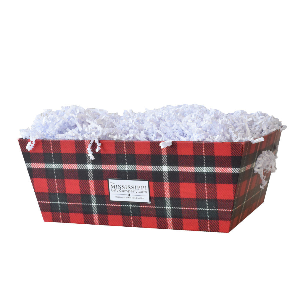 Unfilled Large Christmas Plaid Tray - TheMississippiGiftCompany.com