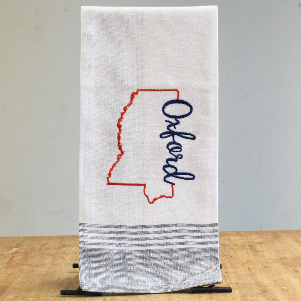 Oxford Mississippi Embroidered Hand Towel - TheMississippiGiftCompany.com