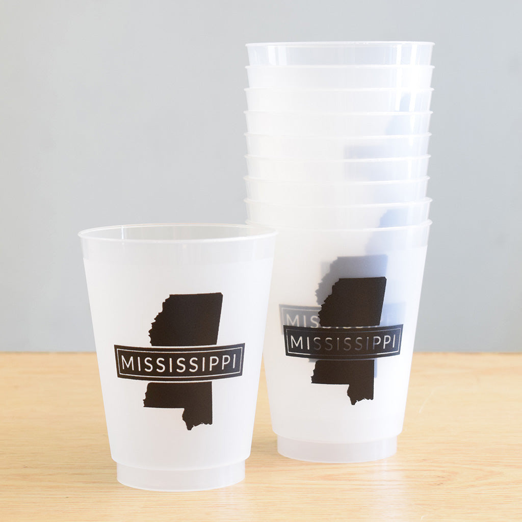 MS Banner Frosted Cups - TheMississippiGiftCompany.com