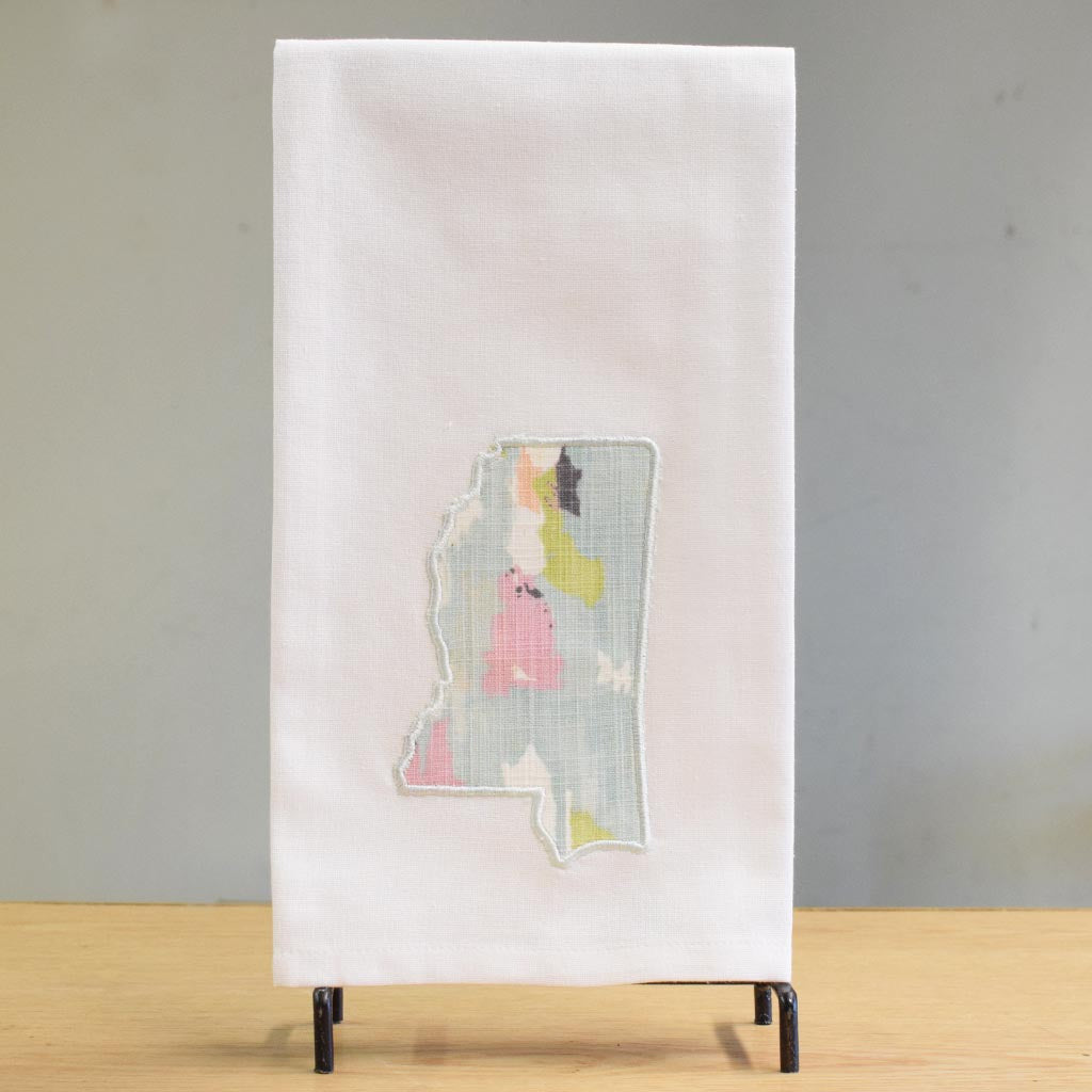 Pastel Watercolor Mississippi Hand Towel - TheMississippiGiftCompany.com