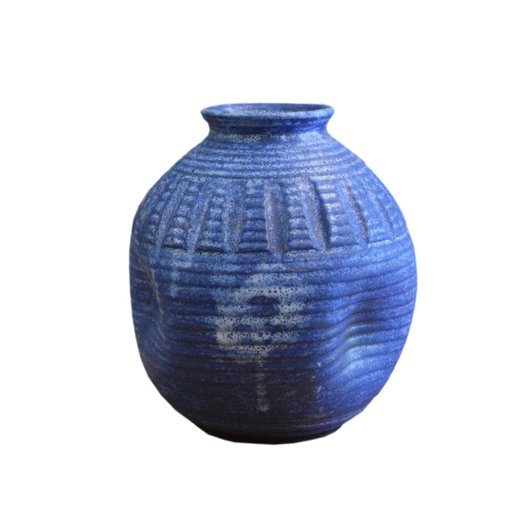 7.5" Round Ball Vase Blue - TheMississippiGiftCompany.com