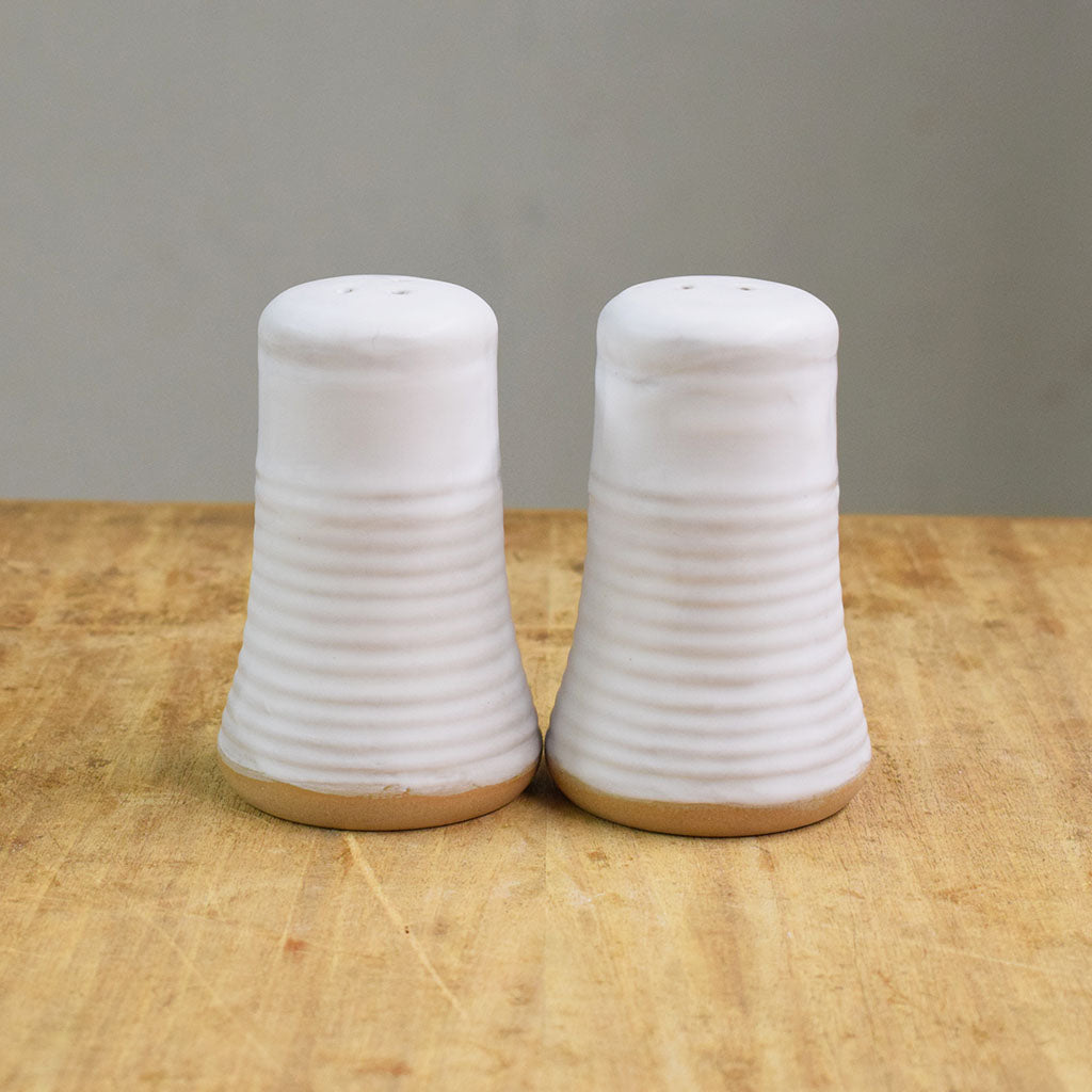 Salt and Pepper Set- Simply White - TheMississippiGiftCompany.com