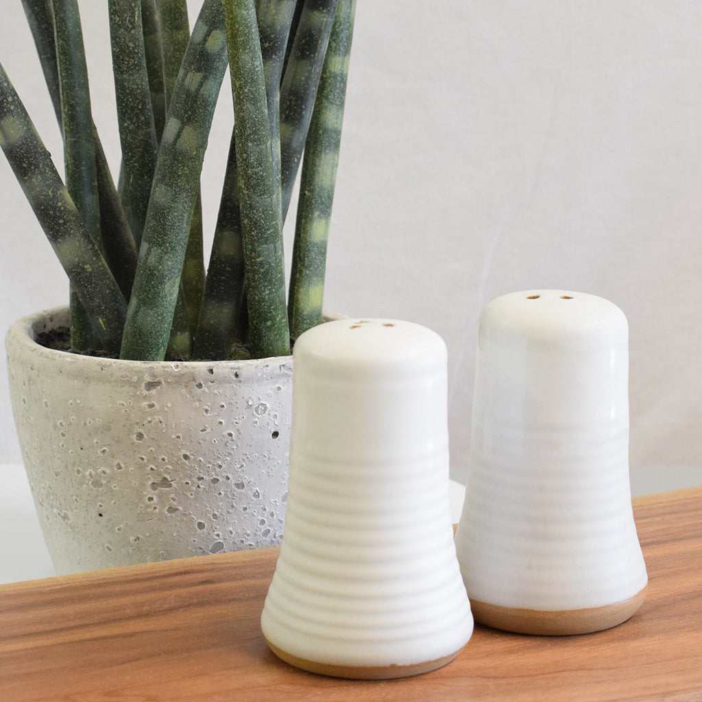 Salt and Pepper Set- Simply White - TheMississippiGiftCompany.com