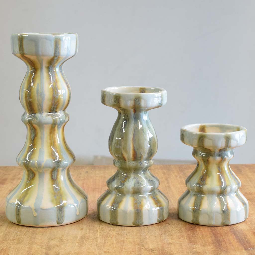 Teal Candlesticks - TheMississippiGiftCompany.com