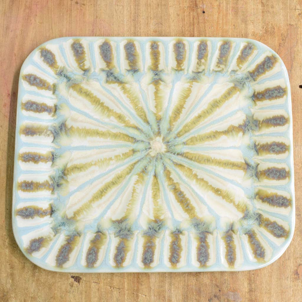 Teal Large Rectangle Plate - TheMississippiGiftCompany.com