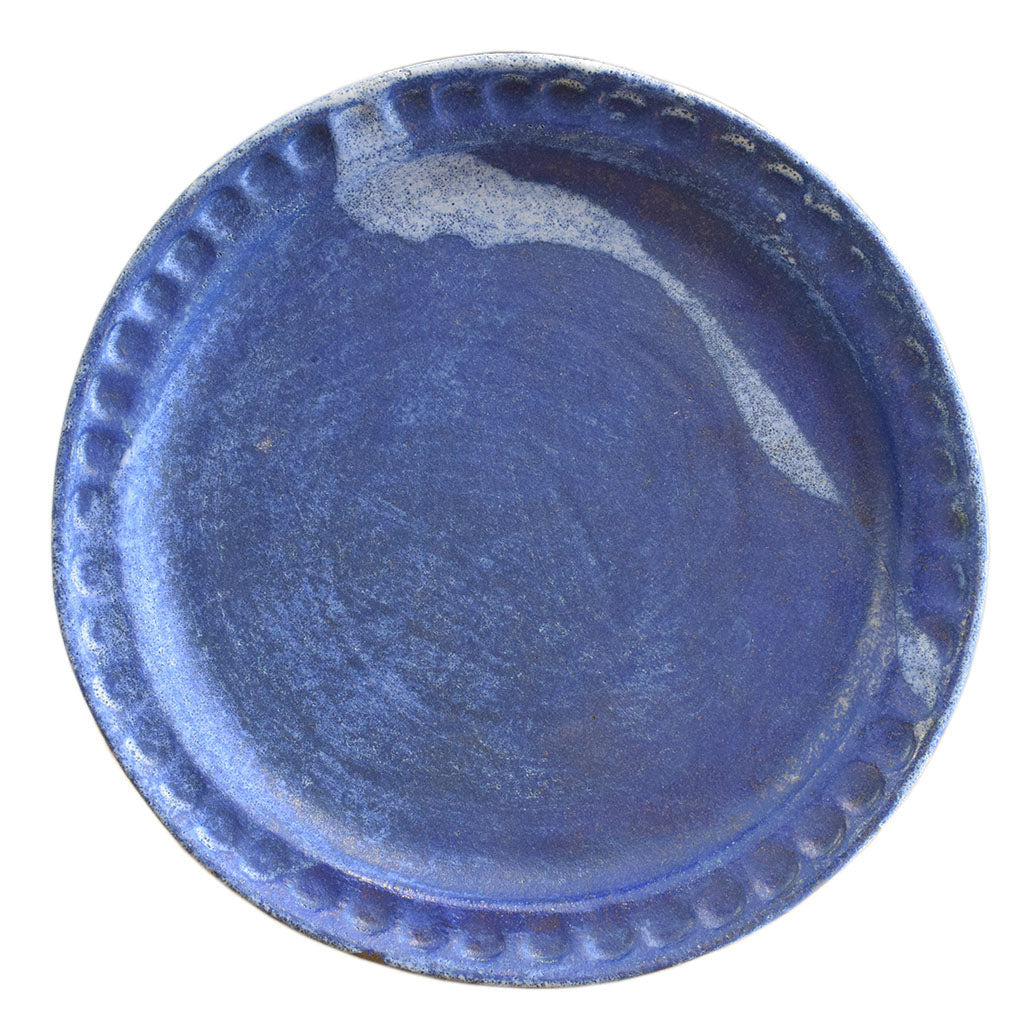 Blue Round Thumbprint Platter - TheMississippiGiftCompany.com